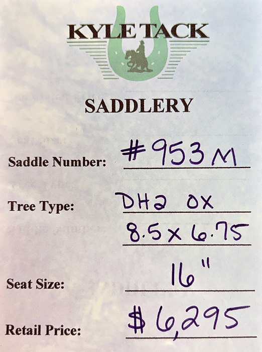 #953M - 16" - Kyle Tack Saddle - Image 2