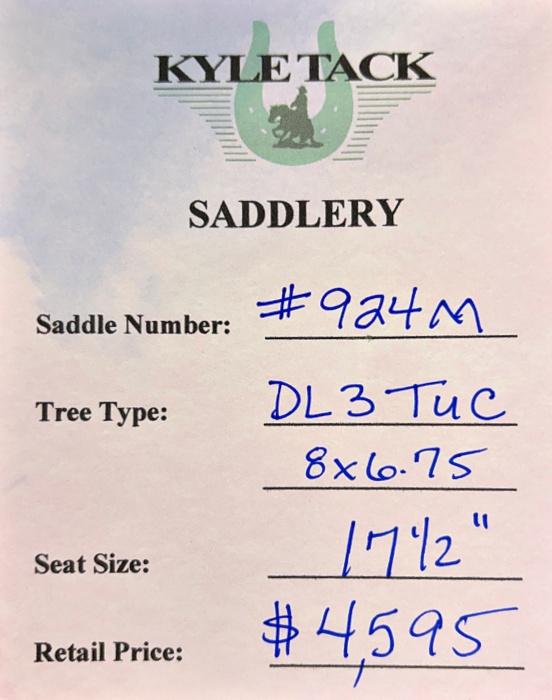 #924M - 17.5" - Kyle Tack Saddle - Image 2
