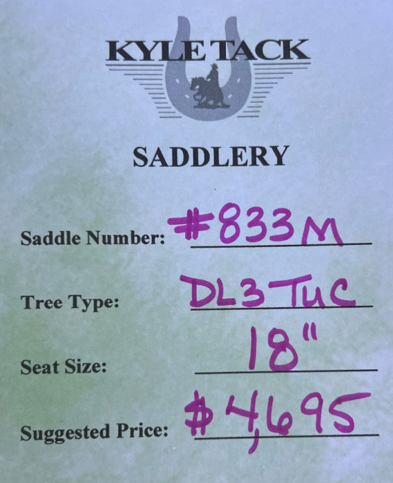 #833M - 18" - Kyle Tack Saddle - Image 2