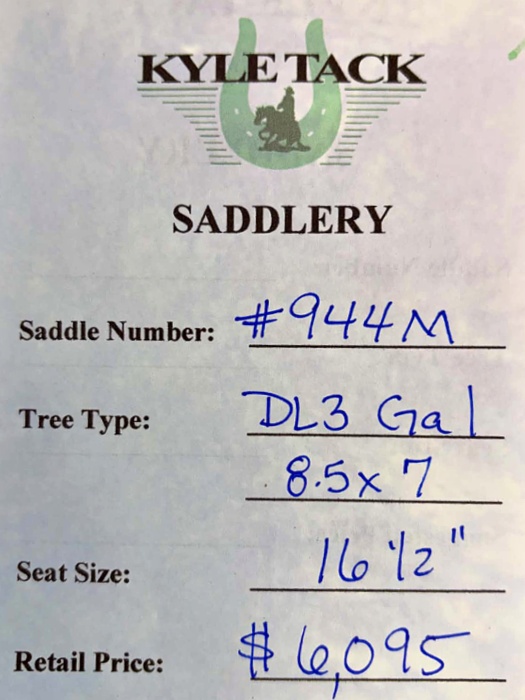 #944M - 16.5" - Kyle Tack Saddle - Image 2