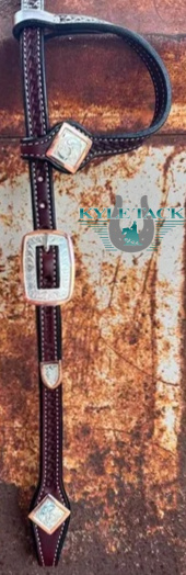 Copper Border Silver ~ Dark Headstall – Kyle Tack